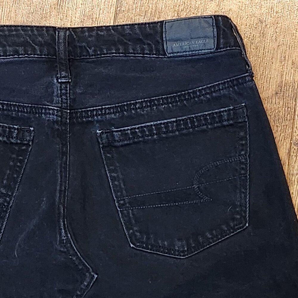 AMERICAN EAGLE Hi-Rise Festival Mini Black Jean Skirt - Sz 4 - Picture 3 of 6